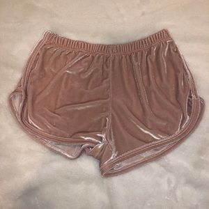 Brandy Melville Pink Velvet Shorts